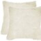 Edge Collections - 18-inch H x 18-inch W x 5-inch D - White - Chic Natural Sheepskin Throw Pillows - 2 Pieces